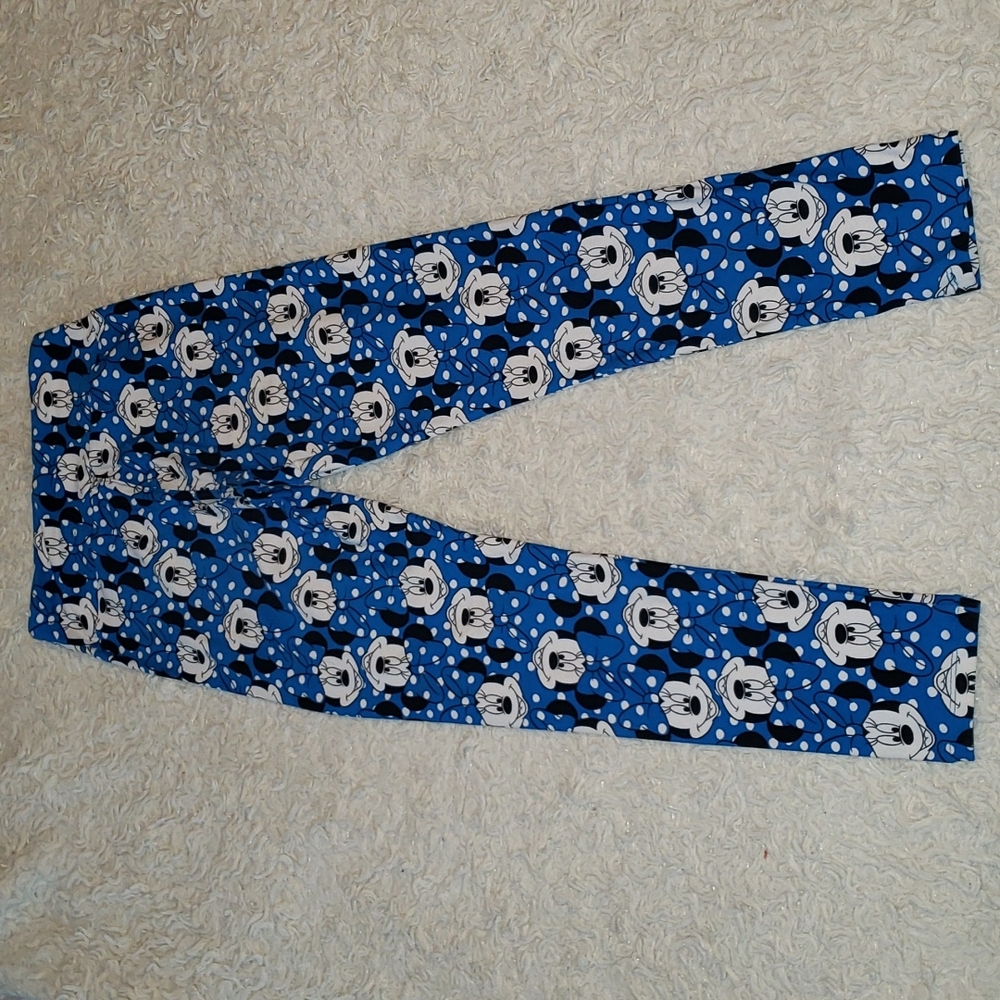 Lularoe Minnie Mouse One Size Blue & White Legging - Picture 8 of 10